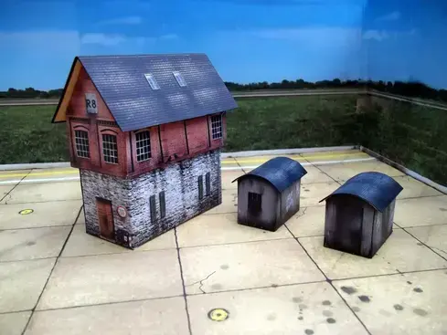 CABINA SEÑALES + CASILLAS MANTENIMIENTO ho 1/87 www.maquetas-armadas.com
