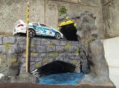 diorama wrc puente tunel rio maquetas armadas
